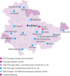 Bild: Thüringenkarte mit den möglichen Einsatzorten für Trainees